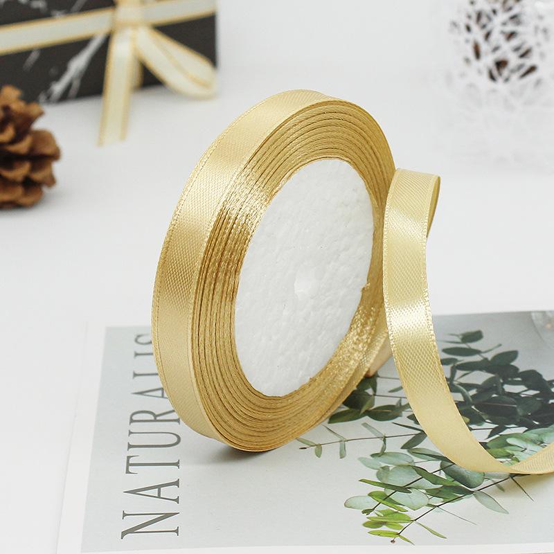 Factory Wholesale 1.5 Inches Single Sided Pastel Satin Ribbon Decorative Polyester Fabric Solid Logo Hair Gift Decoration