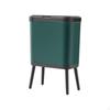 HighCapacity Trash Can, Tall Kitchen Waste Bin, PresstoOpen Lid, Modern Home Olive Green 15L