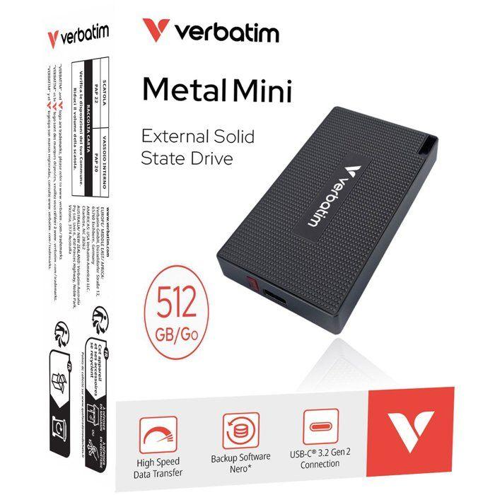 External SSD Drive - VERBATIM - Metal Mini - 512 GB