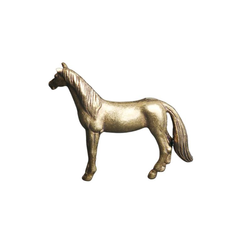 Single Piece Long Tail Horse Feng Shui Figurine In Copper for Prosperity