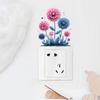 Self-adhesive Hydrangea Flower Plant Switch Stickers for Bedroom Living Room Socket Wall Decor