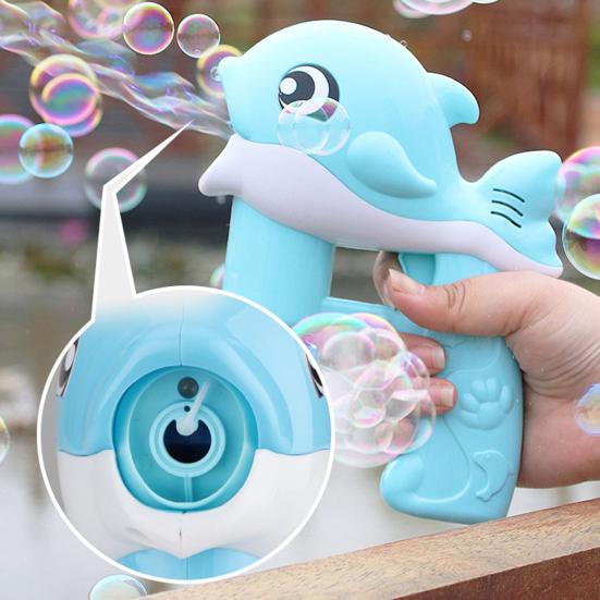 Dolphin Bubble Machine with Light Music Leakproof Kids Handheld Automatic Bubble