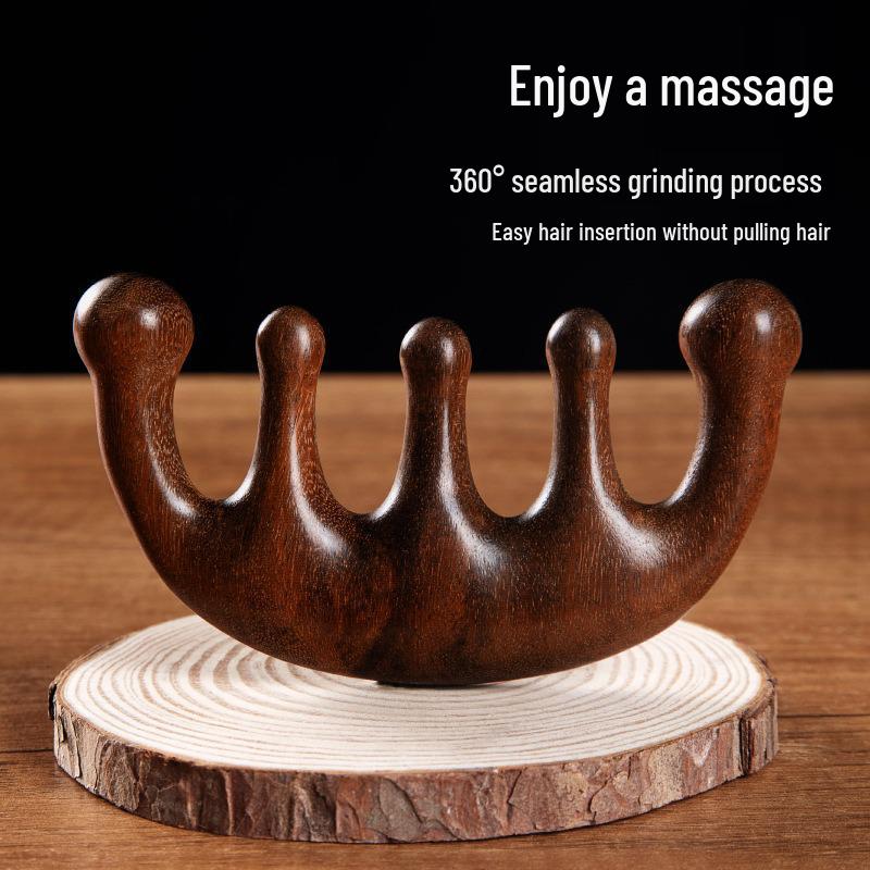 Sandelholz Fünf-Zacken Kopfhautmassagekamm