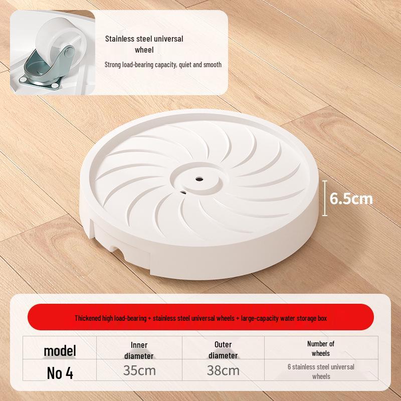 Large Flower Pot Mobile Tray with Hidden Wheels, High Load Capacity, Thickened Plastic