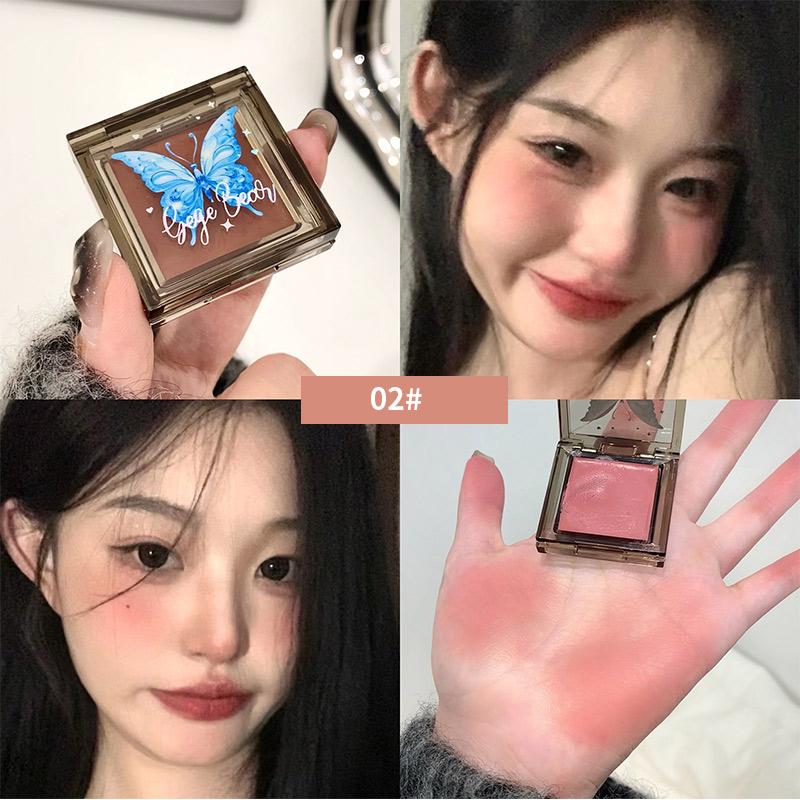 Single Color Slightly Drunk Blusher Natural and Delicate Rouge Paste Cosmetics Waterproof Long Lasting Attractive Makeup