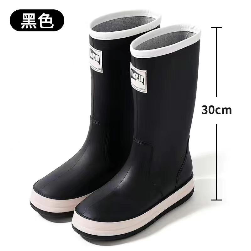 

High tube bead rain boots men s and women s waterproof shoes Closed rain boots fashionable elastic long tube water boots fashionable 44
