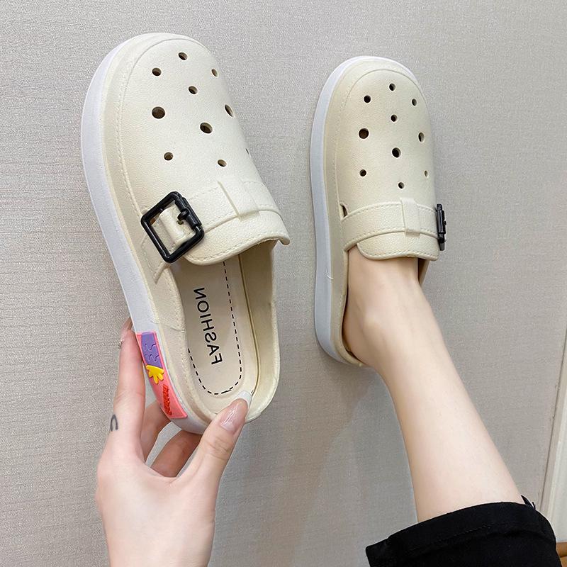 Trendy Women's Summer Closed-Toe Non-Slip Slip-On Slippers with Thick Sole