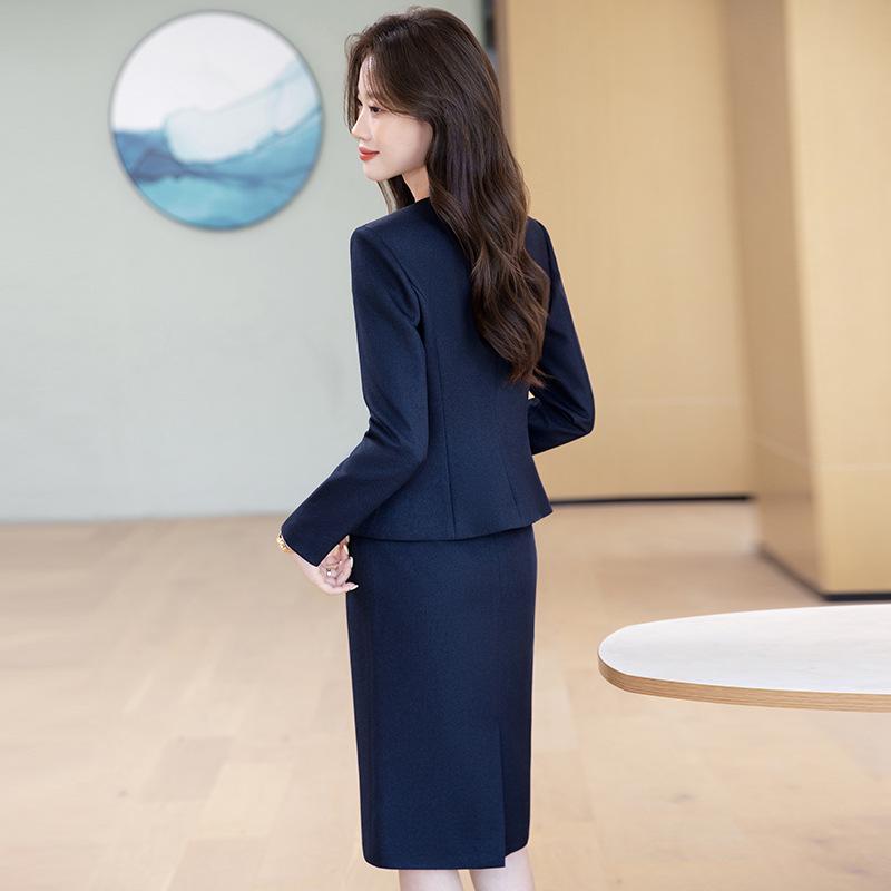 Women's Professional Formal Suit Skirt Set: Elegant Work Apparel for Receptionists