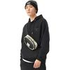 Li Ning Wade Collection, Letter Pattern Fleece Lined Loose Fit Pullover Hooded Sweatshirt Winter Unisex Black AWDS115-1