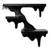 Living Room Wall Decor Three Layer Mounted Storage Rack, PLA Melting Fluid Design Floating Shelf, Artistic Functional Art Molding Display Space Saving