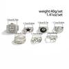 IngeSight.Z HipHop Punk Creative Silver Color Pentagram Poker Finger Rings Men Goth Irregular Stack Ring Trend Jewelry Accessory