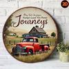 Vintage Red Truck Metal Wall Art, Barn Farmhouse Decor for Garage