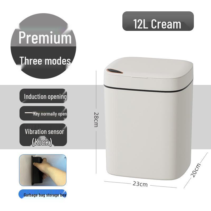 Smart Large-Capacity Induction Trash Can for Kitchen & Bathroom