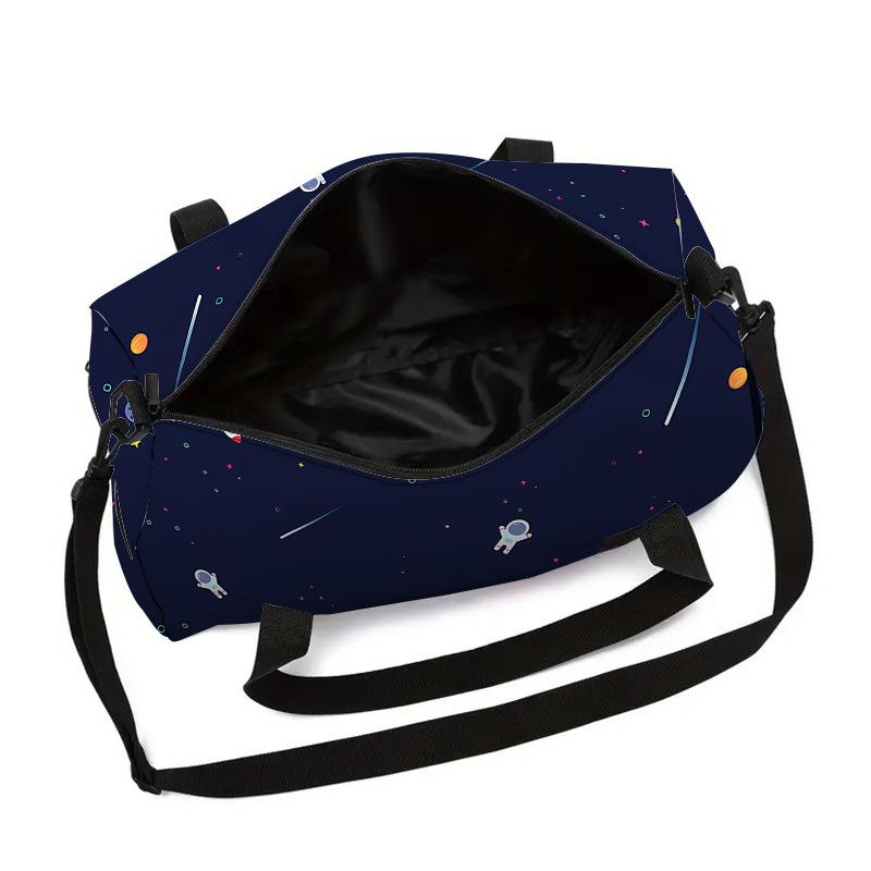 Classic space astronaut excavator 3D Print Large Capacity Travel Bags Barrel Shape Crossbody Bag Sports Bags Gym Yoga Bag