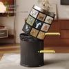 He Mu Cheng French Retro Double-Layer Trash Can - Large Capacity for Living Room, Kitchen, or Bathroom, Light Luxury Chinese Style