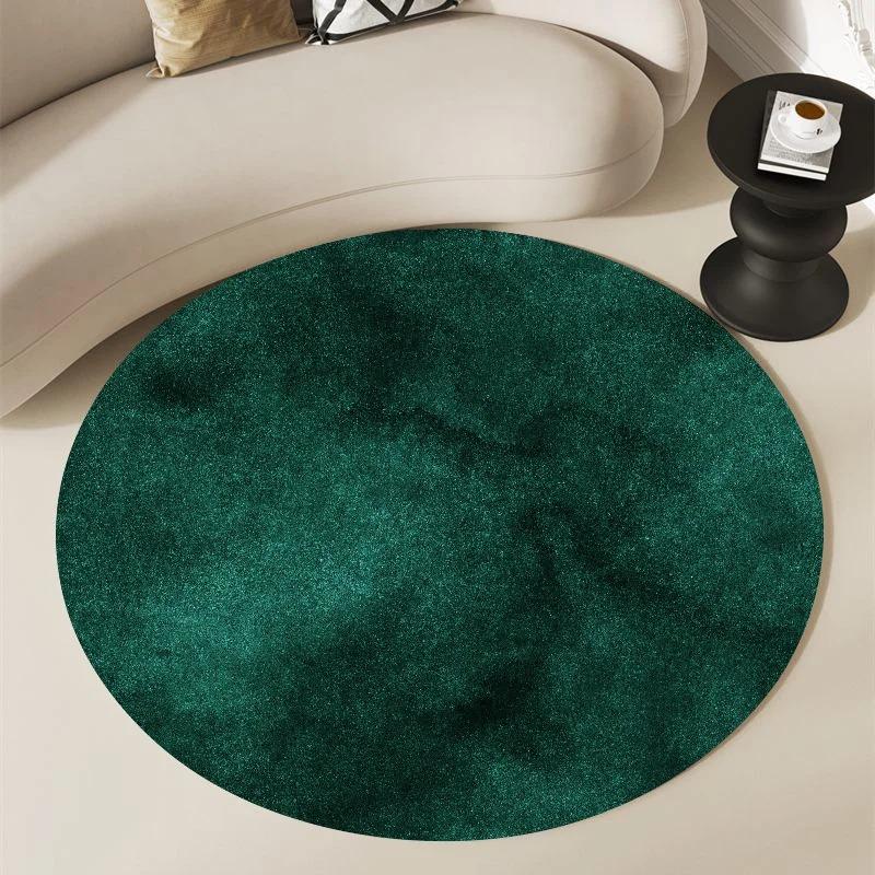 

Круглый ковер Nordic Green Gold Black Marble для современного дома, спальни, гостиной, украшения, круглые ковры, балкон, ванная комната, противоскользящий коврик 40X40cm-16x16in