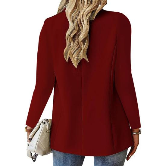 Damen Business Anzugjacke Revers Langarm Einknopf Anzugjacke mit Taschen Einfarbig Lockere Passform Business Oberbekleidung Arbeitskleidung