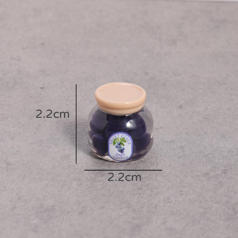 5Pcs Miniature Kitchen Decoration Dollhouse Simulation Fruit Candy Canned Jam Model Dolls House Accessories Toy