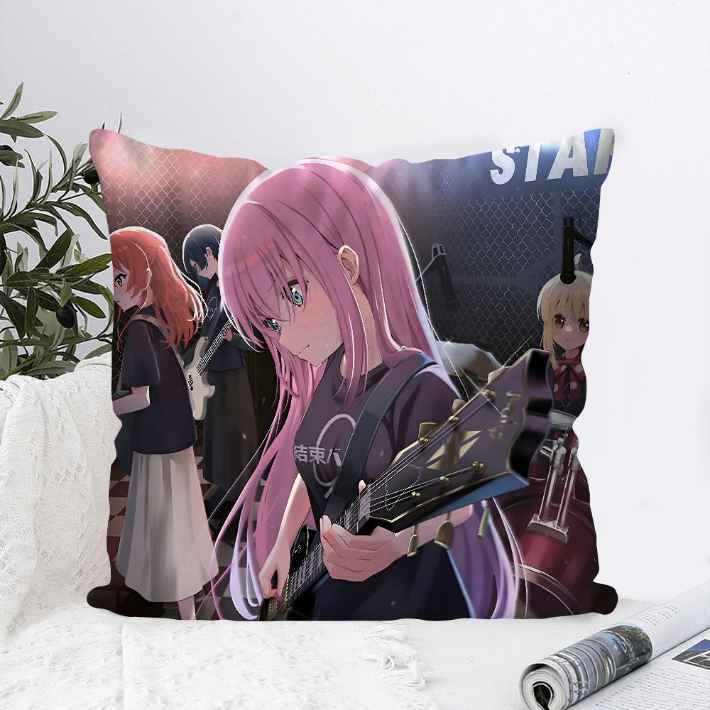 Anime Bocchi The Rock Pillow Case Square Pillow Bedroom Sofa Leisure Comfort Cushion Car Living Room Home Decoration