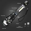 Rechargeable LED Flashlight 7 Modes Zoomable Tactical Torch Waterproof Handheld Work Light for Outdoor Camping Fishing Hunting