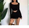 Women's Black Skirt: 2025 Spring/Summer Sexy Slit Suit, Anti-Exposure, Pure Desire Short Hip Skirt