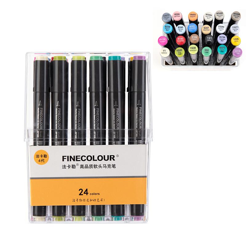 Finecolour EF103 Alcohol Based Art Markers With Bag 12/24/36/48/60/72/240 Colors Oily Soft Double-Headed Marker Pen Professional