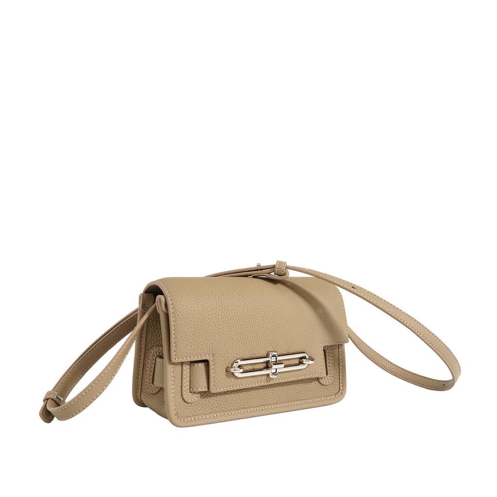 Niche Design Top-layer Leather Women's Bag Tofu Bag Pig Nose Small Square Bag Fashionable One-shoulder Crossbody Bag