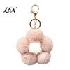 Women Bag Charm Plush Flower Keychain for Handbags, Five-petal Charm, Fluffy Backpack Hanging Accessory Soft