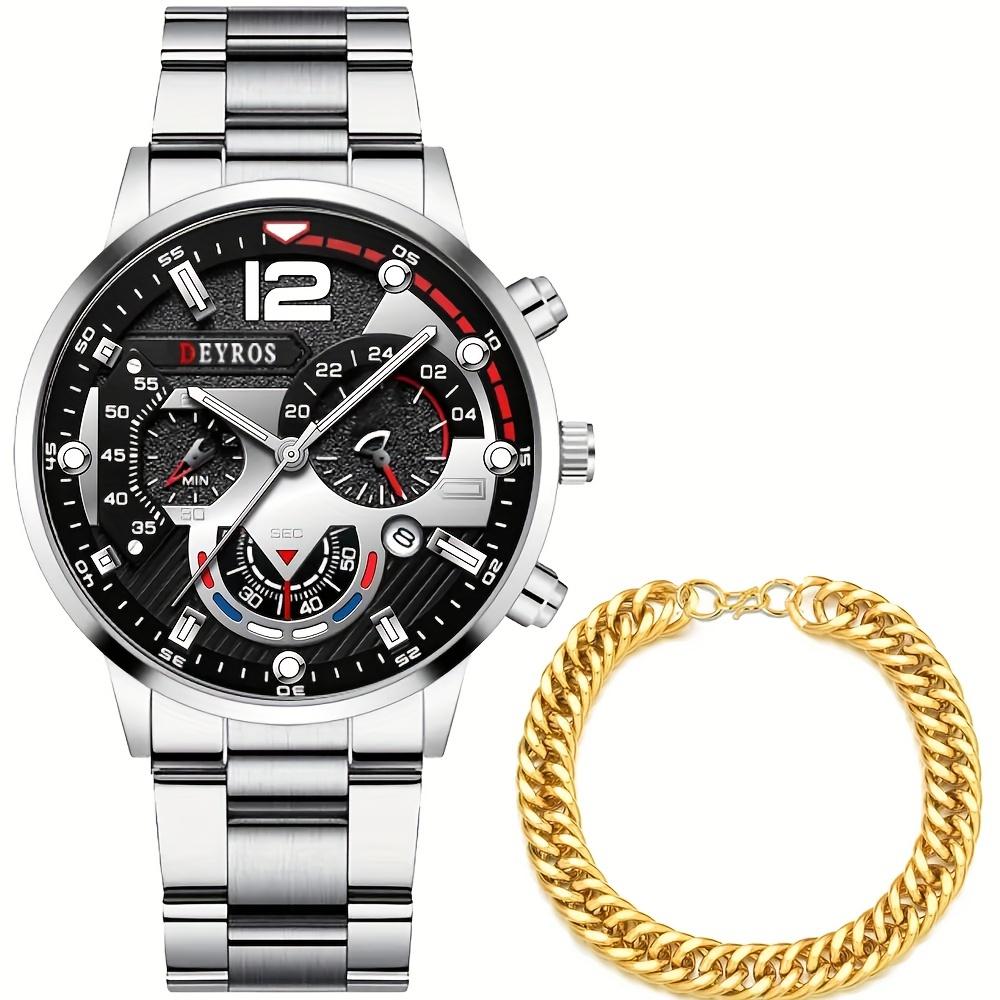 Stylish Men's Quartz Watch - Stainless Steel Calendar Watch with Classic Casual Design, Ideal for Daily Wear, Business, and Formal Occasions