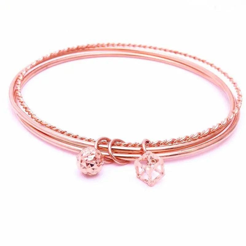 

Zijin Sansheng Iii Rose Gold-Plated Light Luxury Premium Korean Version Temperament Round Bead Thin Bracelet Women