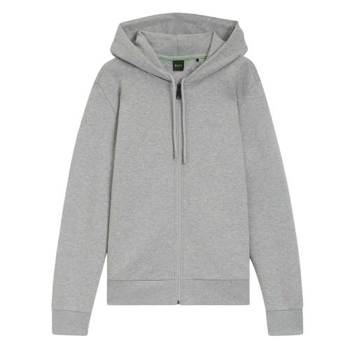 BOSS Mens Saggy Logo Full Zip Hoodie