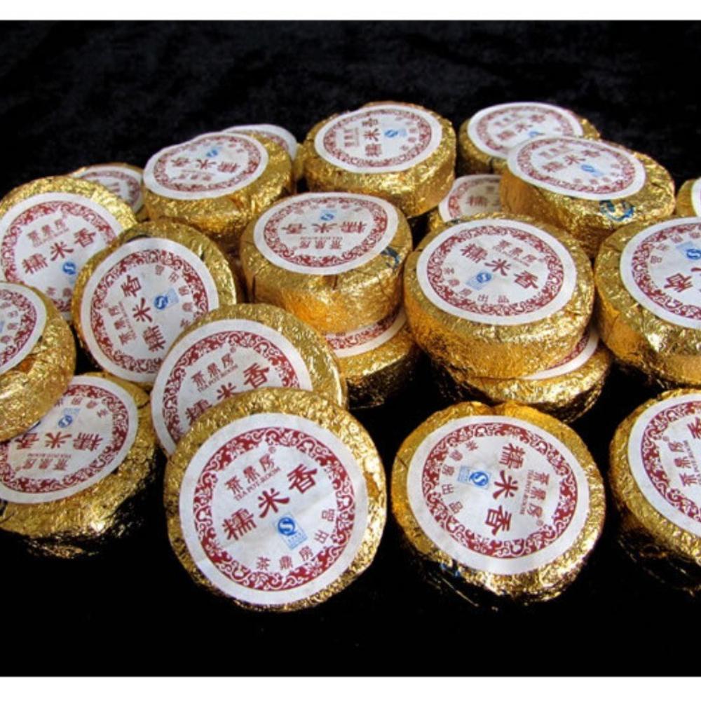 Premium Ripe Pu-erh Mini Tuo Tea Sticky Rice Aroma Small Golden Cakes 500g