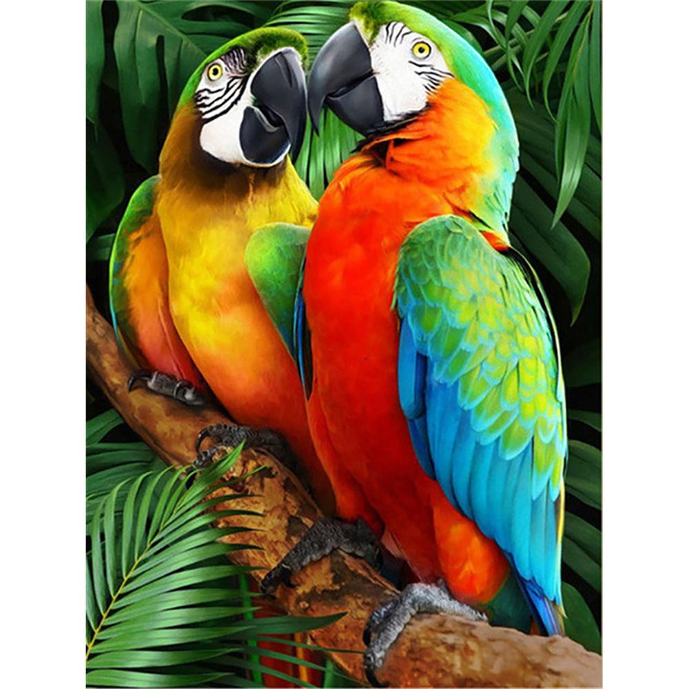 Parrot DIY 5D Diamond Painting Kit Landscape Diamond Mosaic Bird Cross Stitch Handmade Inlaid Rhinestone Embroidery Home Decor