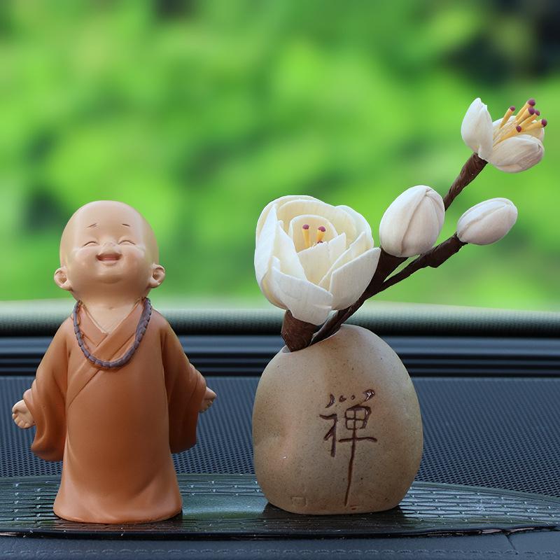 The  Ping An Little Monk Peaceful Little Monk Car Interior Decoration Buddha Zen Monastery Car Accories Str Relief M Driver S
