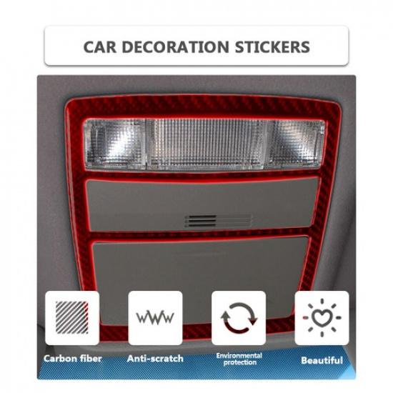 Red Carbon Fiber Interior Overhead Light Cover Trim For Toyota Camry 2007-11