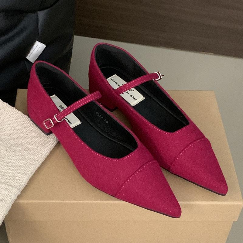 Fashion Female Pointed Toe Women Flats Mary Janes Shoes 2025 Spring Summer Footwear Buckle Strap Fashion Shallow Ladies Flats With Shoes