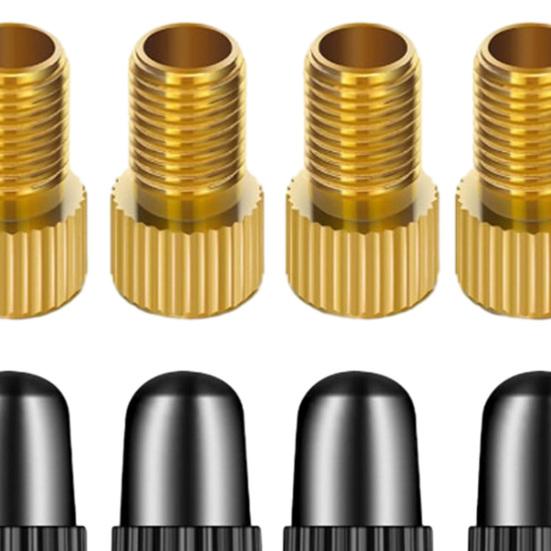 1 sada adaptéru ventilu Presta a krytek pneumatik na kolo Převeďte nafukovací pneumatiku Presta na francouzskou na americkou pro standardní pumpu a vzduchový kompresor Prachotěsná a nepropustná