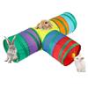 Premium-2X Bunny Tunnels & Tubes Collapsible 3 Way Bunny Hideout Small Animal Activity Tunnel For Dwarf Rabbits Bunny Kitty