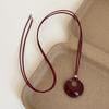 Fashionable PU Leather Necklace Versatile PU Leather Necklace With An Elegant Fortune Rings Designs for Women