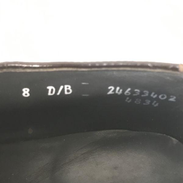 E.T.Wright 80s Vintage Tan Felt Lined Leather Plain Toe 8D/B 25.5-26.0 Burgundy(USED)