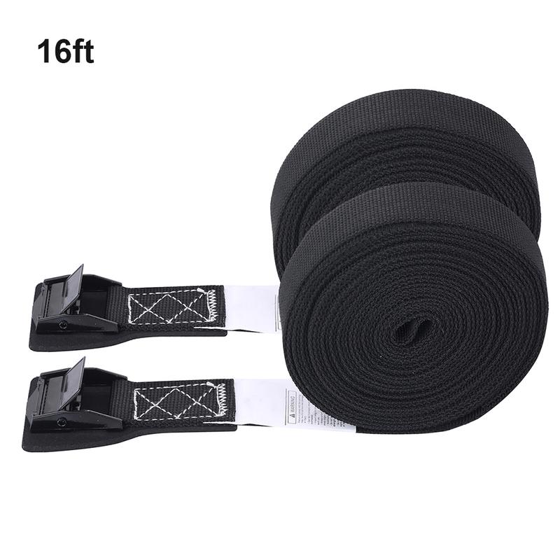 2 Pieces Lashing Strap Adjustable Tie Down Nylon Ratchet Tension Belt with Buckle Motorcycle Bicycle Lash Straps