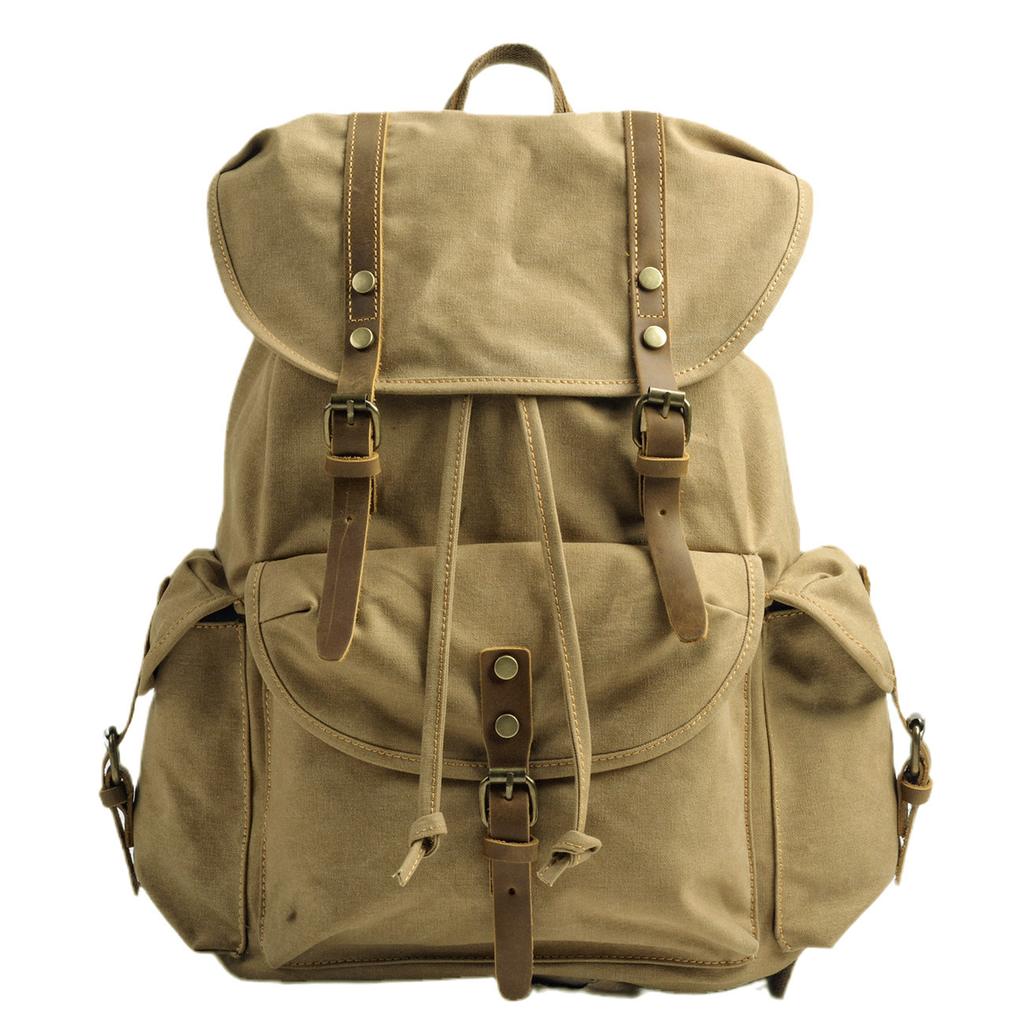 Vintage Canvas Large Capacity Backpack for Middle School, High School, and College Students, Casual Large Capacity Travel Backpa
