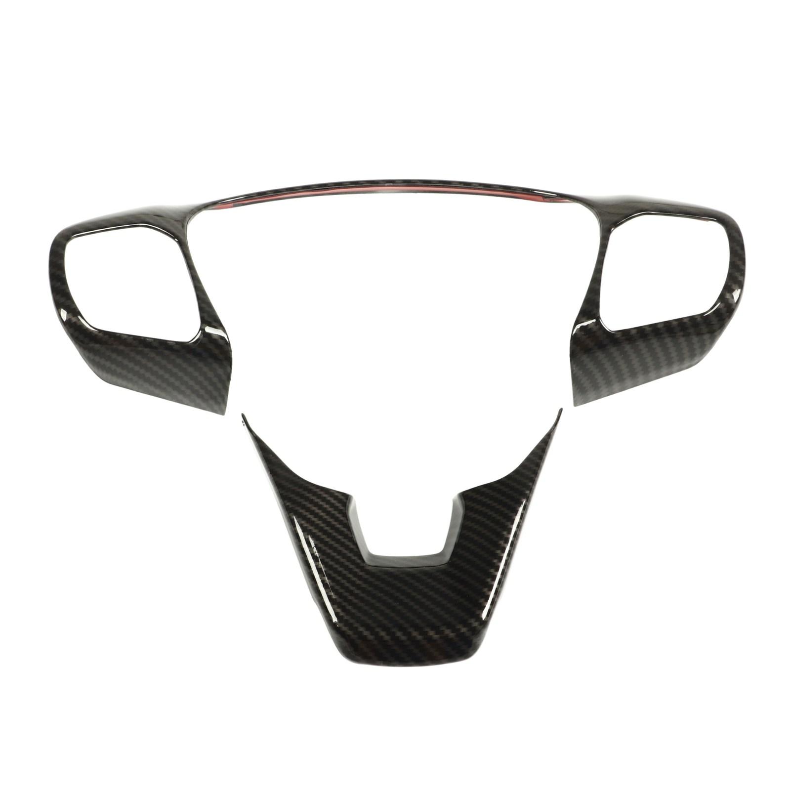 

2 Pcs Steering Wheel Trim Carbon Fiber Style Control Panel Decal Sticker Replacement for Ford Bronco Sport (CX430) 2021