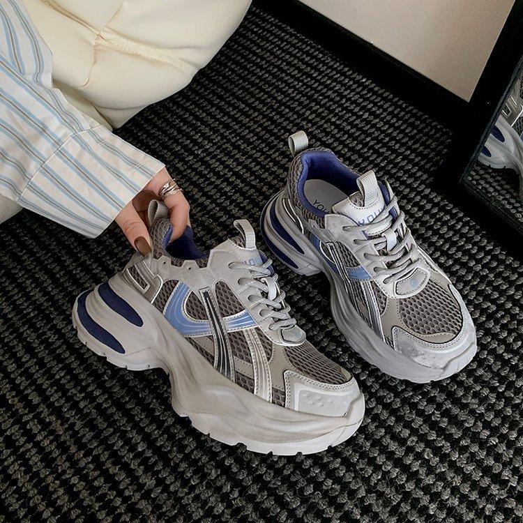 Leather dad shoes women's platform and lightweight sports shoes women's shoes 2025 autumn new versatile casual student shoes