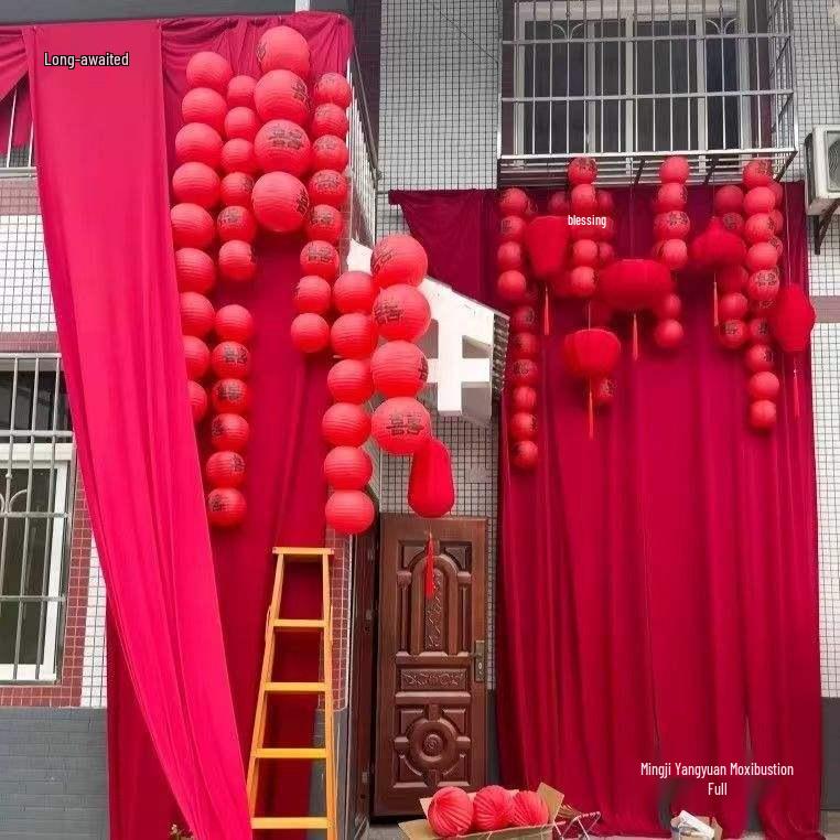 Red Festive Lanterns: New Year & Wedding Hanging Ornaments with Joy Characters