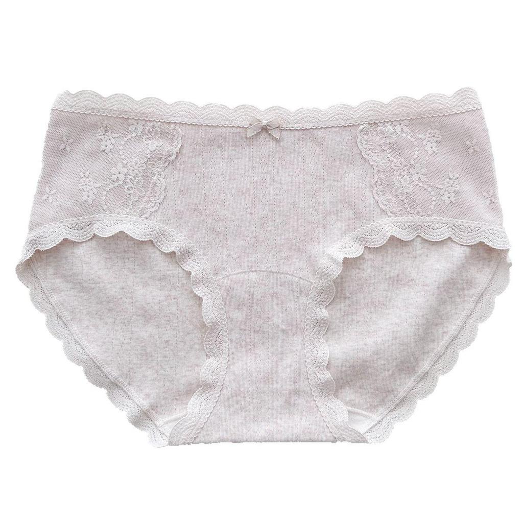 9366 Beautiful 3D Lace Jacquard Cotton Women's All-Cotton Class A Triangle Panties with Hip-Wrapping Extended Crotch