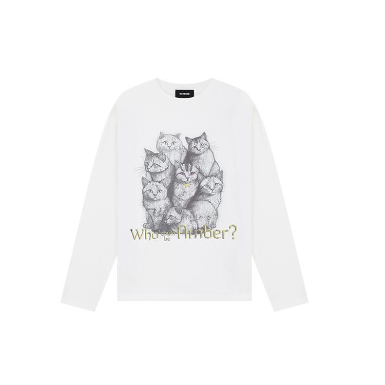 We11done 25 Autumn Winter Amber Long Sleeve T-Shirt Unisex T-Shirts White WD-TT3-25-756-U-WH