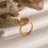 European & American Retro French 18K Gold-Plated Sun Face Ring with Diamonds for Women