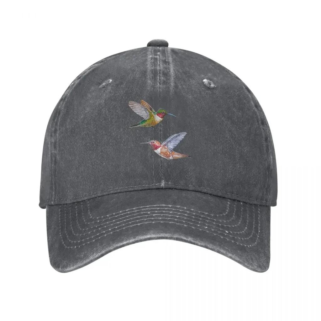 Hummingbirds Set (Rufous Ruby Throated) Baseball Cap Designer Cap Designer Hat GentleUnisex Hat Hat Beach Hats For Unisex Womens