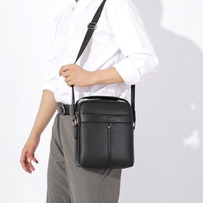 Men's Casual Crossbody Bag - Genuine Leather Texture & Faux Leather Options